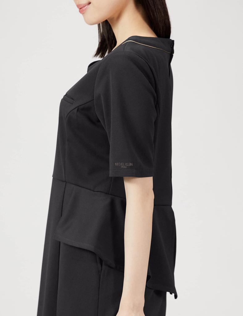 Платье для промышленности MK0050 Черный LL [Michelle Cran] Женский [Антипрозрачный/Антистатичный/Эластичный/Антибактериальный/Простой уход/Подходит для стирки] C-10