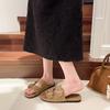 2025 летние новые тапочки Boken на плоской подошве женская верхняя одежда с пряжкой на поясе с плоской подошвой односложные мягкие повседневные сандалии