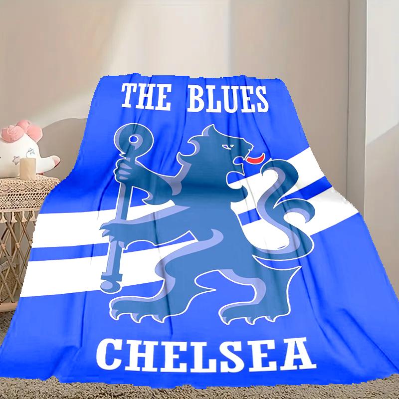 1pc Easy-Care Chelsea FC Blanket, Perfect for Couch, Bed, Home, Travel & More, Warm & Durable Printed Blanket