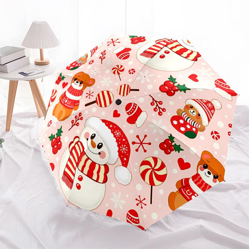 1pc Christmas-themed Automatic Umbrella - Automatic Opening And Closing, Sturdy Iron Frame, Portable Folding Design yy251018234