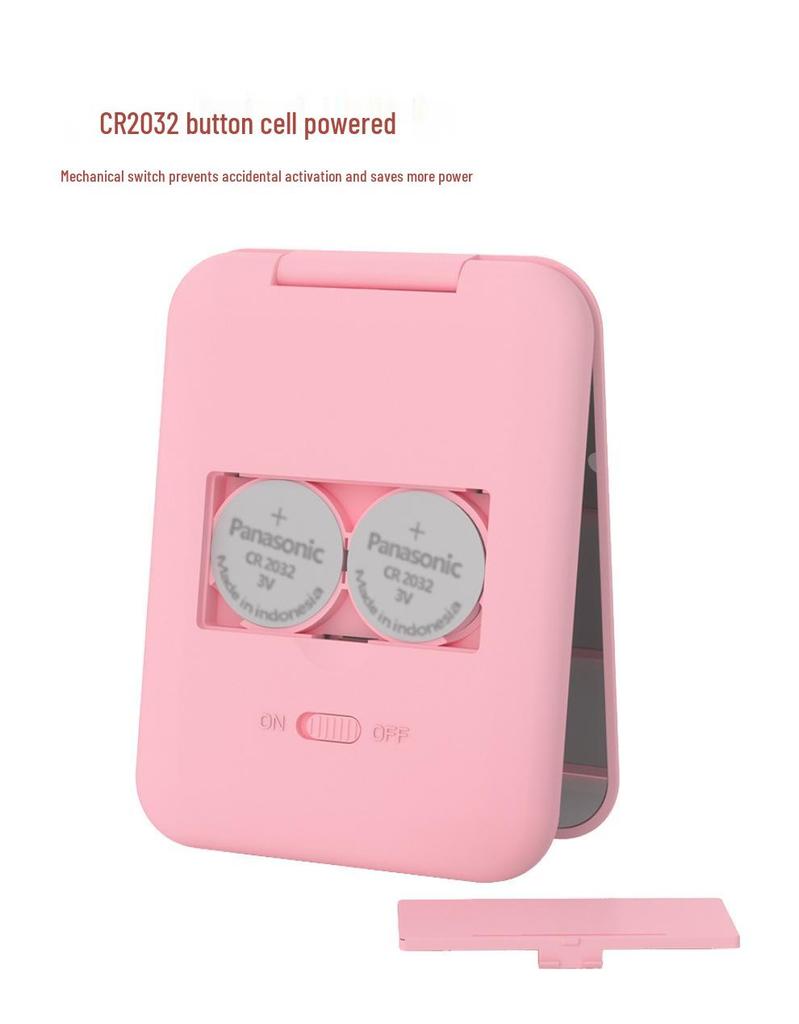 Портативное светодиодное зеркало для макияжа с 2-кратным увеличением - Ручное, складной дизайн