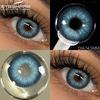 1 пара контактных линз синего цвета, цветные линзы для красоты глаз, макияж, линзы для серых зрачков, годовые косметические линзы, зеленые контакты