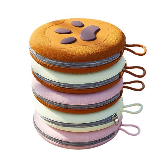 Складные миски для собак Портативная кормушка для питомцев 2-в-1 Складная миска для еды и воды для собак Складная силиконовая кормушка для путешествий, кемпинга, прогулок