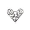 Rectangular Heart Brooch Korean Style Hollow Heart Breastpin Exquisite Rhinestone Pin  Women