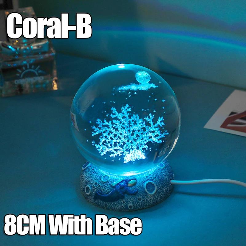 Хрустальный шар, ночные огни, светящиеся морские медузы, астронавт, настольная лампа, USB-лампа, атмосферная лампа, настольные украшения, подарки для детей, ночник