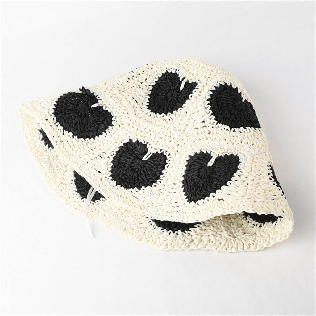 Панама ручной работы, элегантные соломенные шапочки, цветные шапочки-клош для женщин, праздничная шляпа в форме сердца, женская вязаная панама