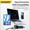 Essager 100 Вт 5 А Умный OTG-адаптер с автоотключением Type C OTG-коннектор С ремешком Для iPhone 17 16 15 Телефонов Android Планшета Ноутбука