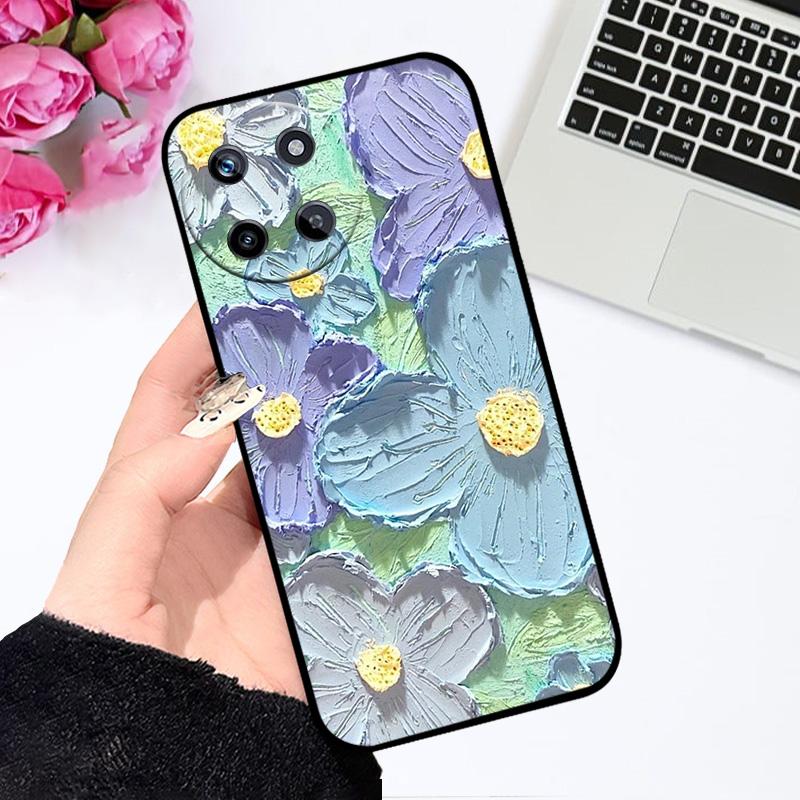 Чехол для Realme 11 4G 5G Цветочный Рисунок Мягкий Силикон ТПУ Чехол для Телефона Для Realme 11 Pro+ Para 11 Pro Plus Бампер Мультяшный Милый