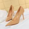 Bigtree Fashion Thin Heel 10.5CM Super High Heel Suede Shallow Mouth Pointed Sexy Single Shoe