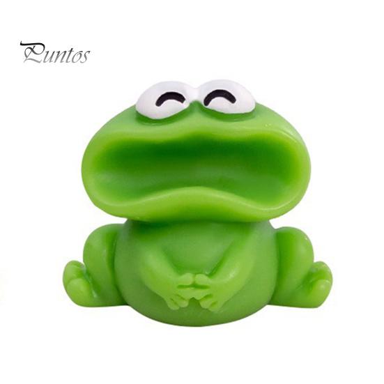 Mini Frog Figurines Cartoon Big Mouth Chorus Frog Statue for Moss Landscape Flower Pot Accessories Resin Miniature Desktop Ornament for Car Home Decor