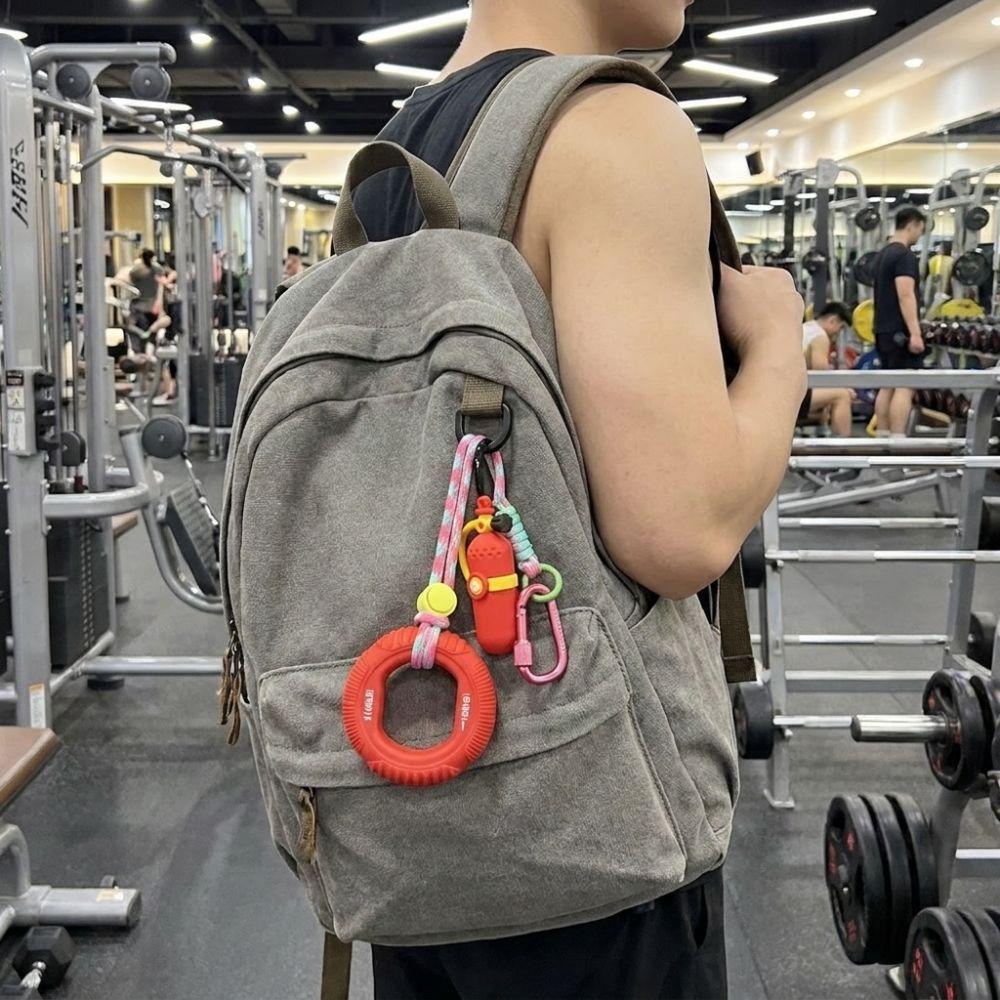 Silicone Diving Oxygen Cylinder Keychain Portable Hand Grip Ring Backpack Charm Students