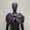 Женская шаль в готическом стиле с перьями, накидка, шарф, наплечный платок, карнавальный костюм ручной работы, винтаж