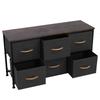 3-Tier Wide Drawer Dresser, Storage Unit With 6 Easy Pull Fabric Drawers Wooden Tabletop For Closets, Nursery, Dorm Room