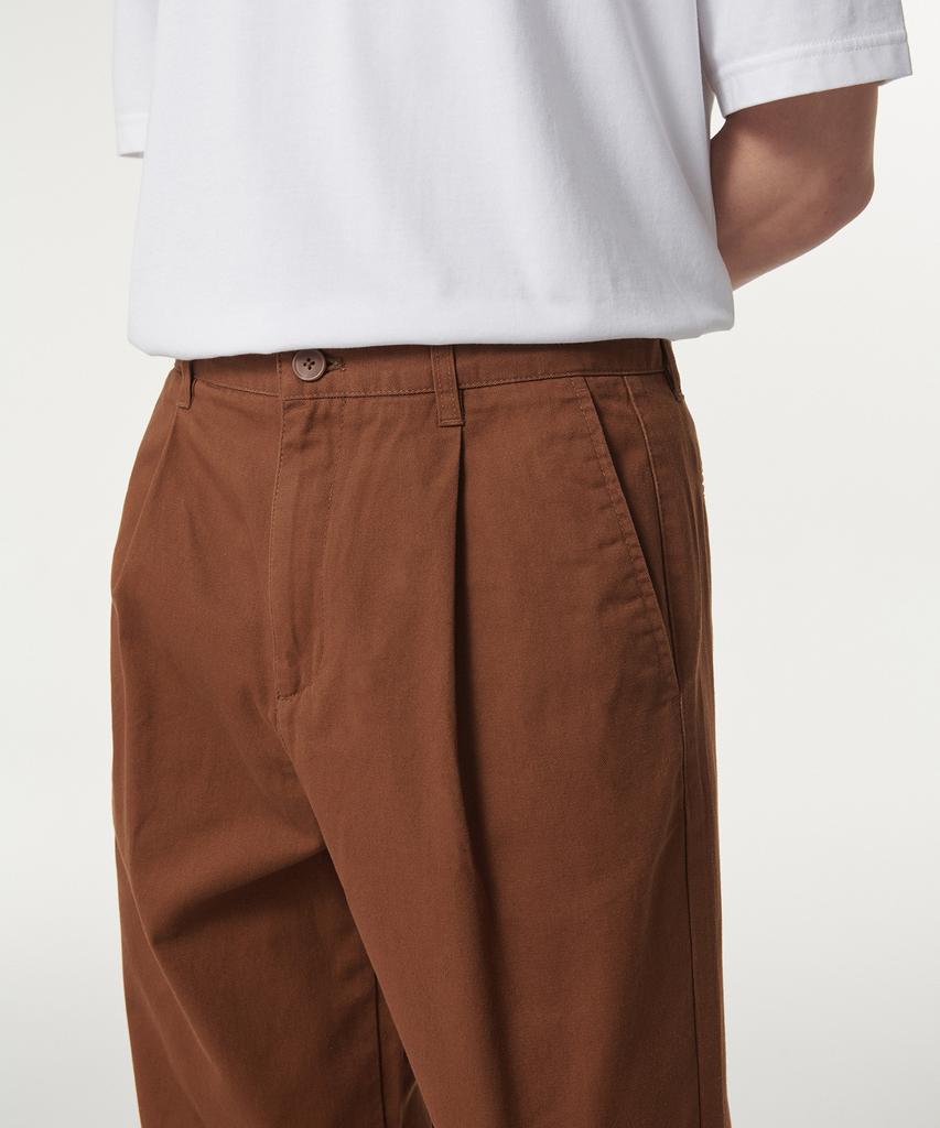 MUSINSA STANDARD One-Pleat Regular Fit Chino Pants [Brick Orange]