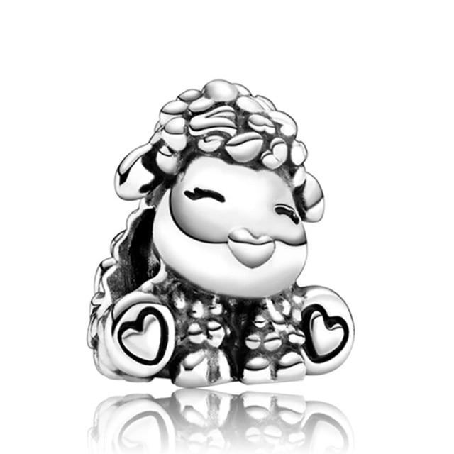 Silver Animal Cat Panda Rabbit Rabbit Lion Owl Unicorn Horse Jewelry Pendant Bracelet DIY Fit Original Bracelet