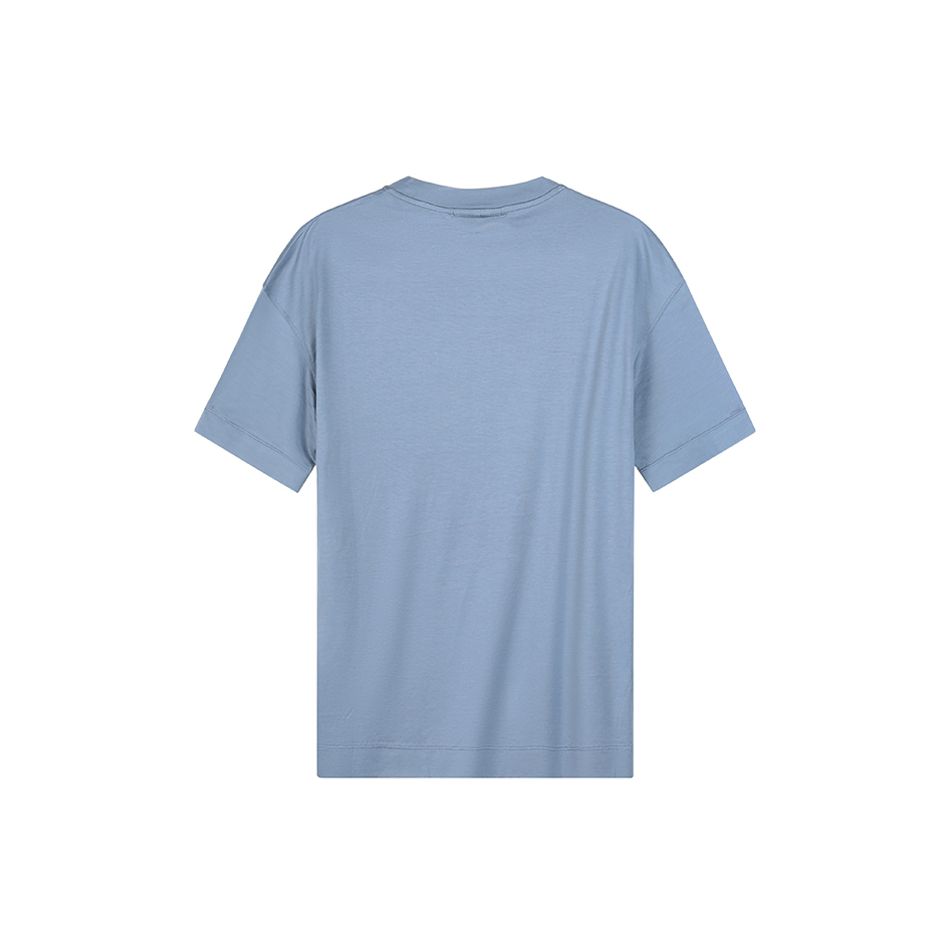 Emporio Armani Мужская футболка с принтом букв SS23, круглый вырез, короткий рукав, топы, светло-голубой 3R1TV9-1JUVZ-0738