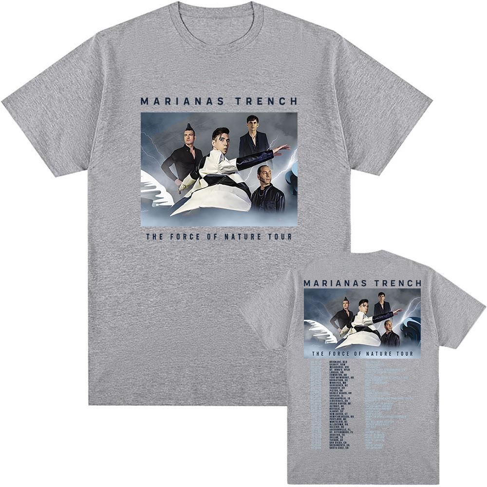 MARIANAS TRENCH Футболки Группа THE FORCE OF NATURE TOUR Футболка Летняя Хлопок Унисекс Женская Футболка Унисекс Уличный стиль Повседневная Унисекс Футболки