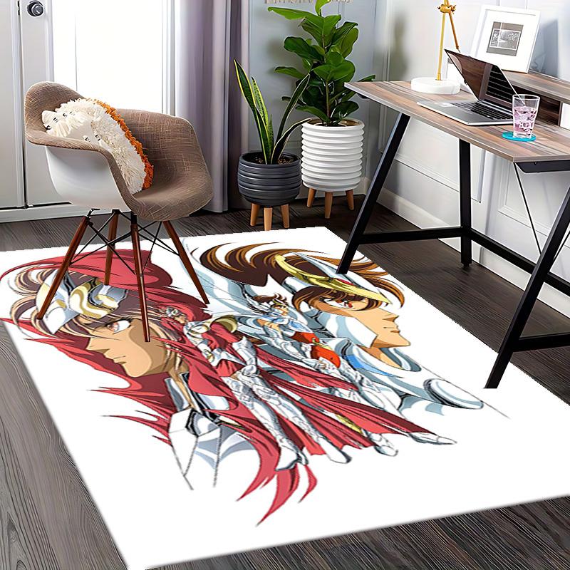 1pc Saint Seiya Anime Cartoon Design Office Chair Mat, Non-Slip Carpet for Home Decor, Suitable for All Seasons - Perfect Gift for Fans!T066