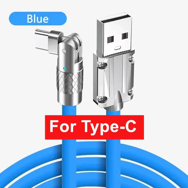 6A 120W 180 градусов поворотный USB-кабель для быстрой зарядки типа C для iPhone 14 13 XS XR Samsung Xiaomi Huawei POCO кабель для быстрой зарядки