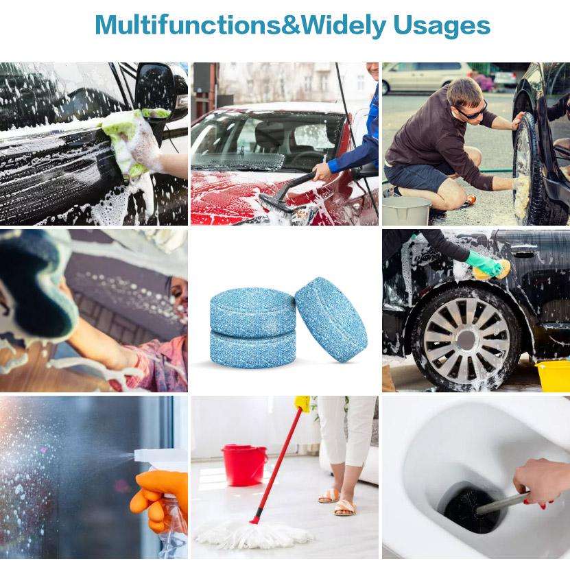 5/10/20/40/60Pcs Solid Cleaner Car Windscreen Wiper Effervescent Tablets Glass Toilet Cleaning Car Accessories