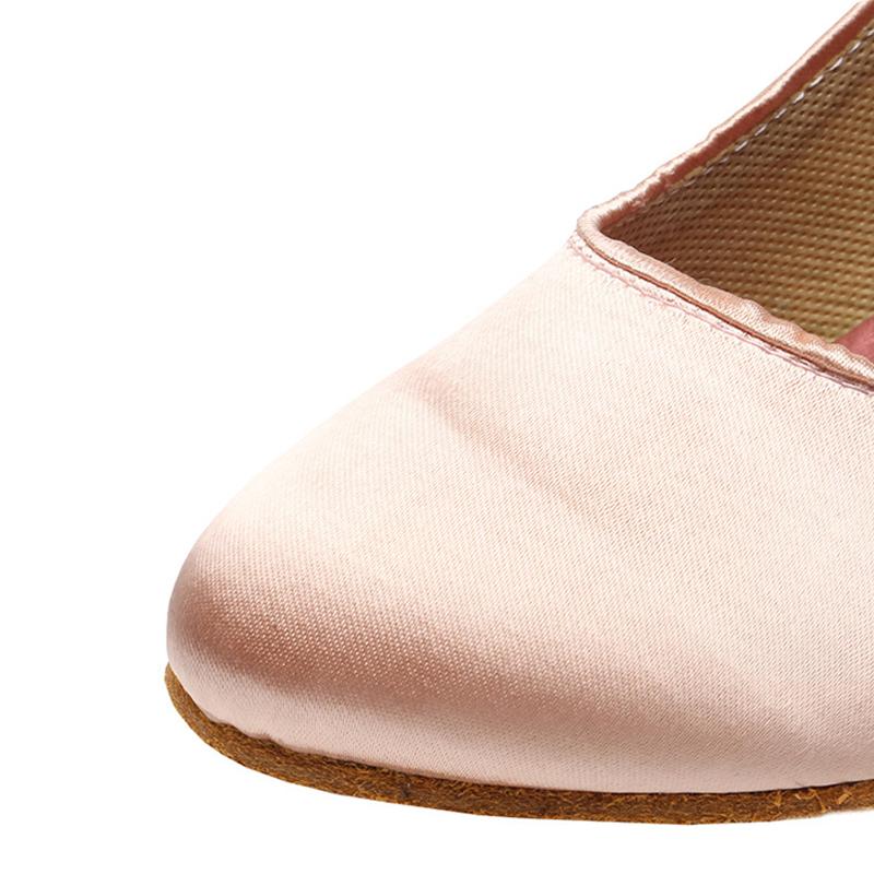 Fashion Professional Women's Latin Dance Shoes Silk Close Toe Waltz Tango Cha Ballroom Party Dance Shoes Heeled 5.5CM