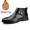 Роскошные ботинки «Челси» в британском стиле, мужские туфли, деловые формальные ботильоны, теплые плюшевые меховые зимние ботинки, обувь из натуральной кожи