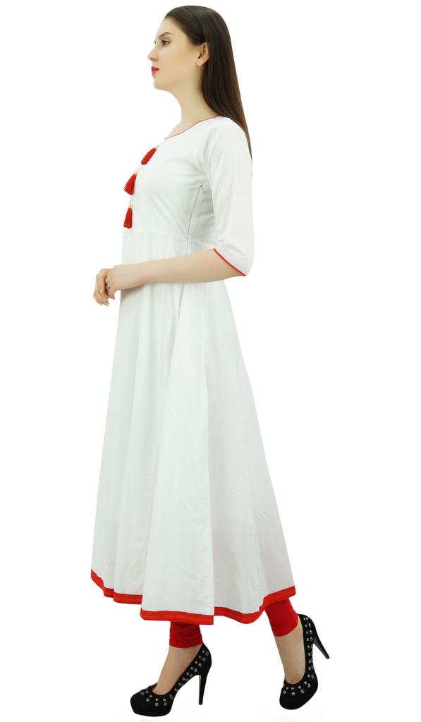 Bimba Женское дизайнерское этническое платье-курти Anarkali Kurta с кисточками