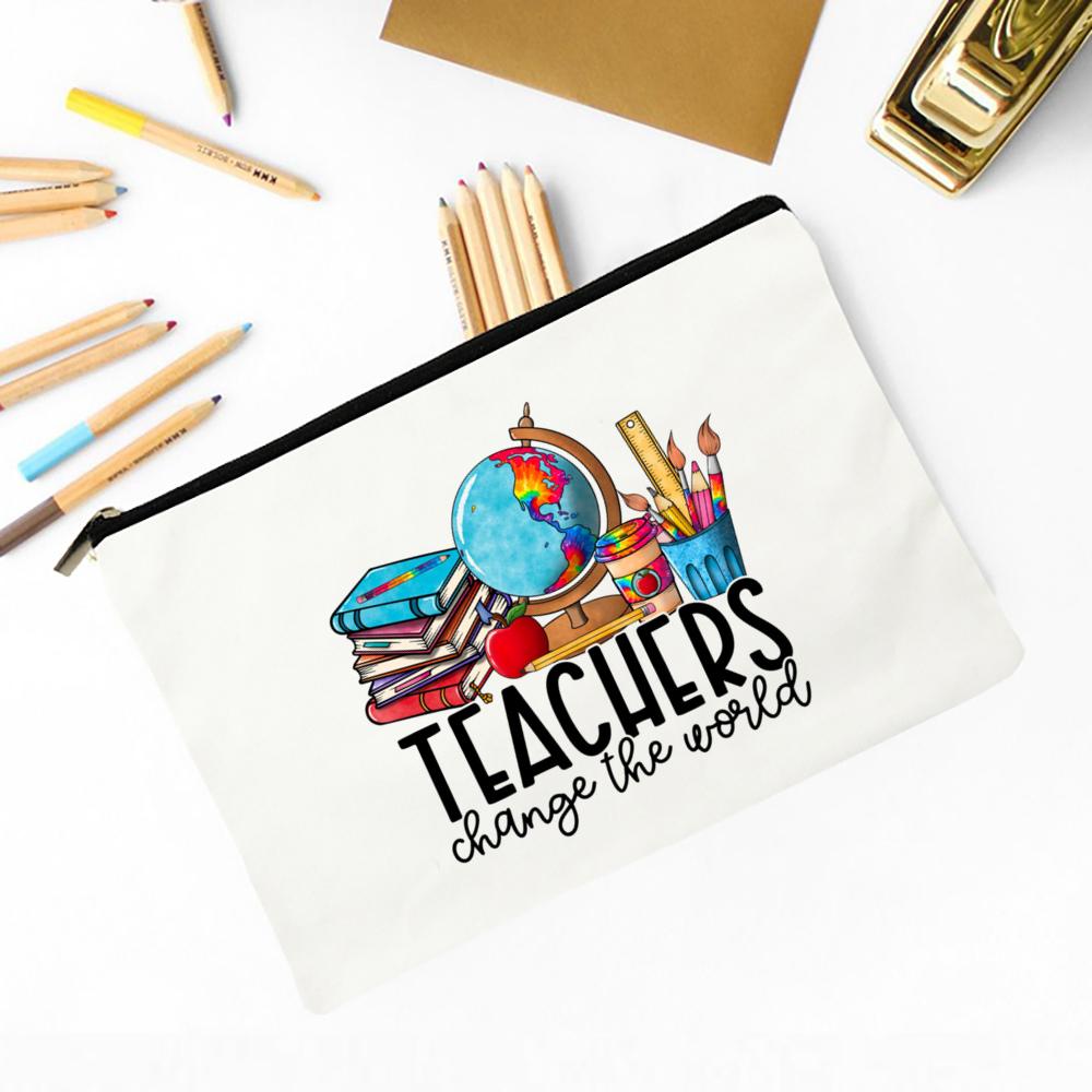 I'am Teacher What Is Your Superpower Women Bag Large Capacity Case School Stationery Supplies Storage Bags Travel Wash Pouch Teacher Gifts