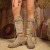 Boots Boots Women's Autumn and Winter New Knight Boots Egyptian Boots Tassel Coarse Heel Western Cowboy Boots Pile Boots