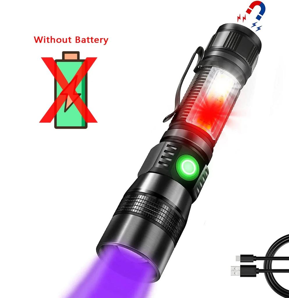 Ультрафиолетовый фонарь высокой мощности с подсветкой USB-аккумуляторный фонарь для кемпинга Пятна мочи домашних животных Черный светодиодный ультрафиолетовый фонарь