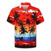 Рубашка для мальчика Hawaii Beach Tree 3D Print с коротким рукавом, повседневная, с пуговицами спереди, летняя, повседневная рубашка для мальчика, верхняя одежда, детская рубашка