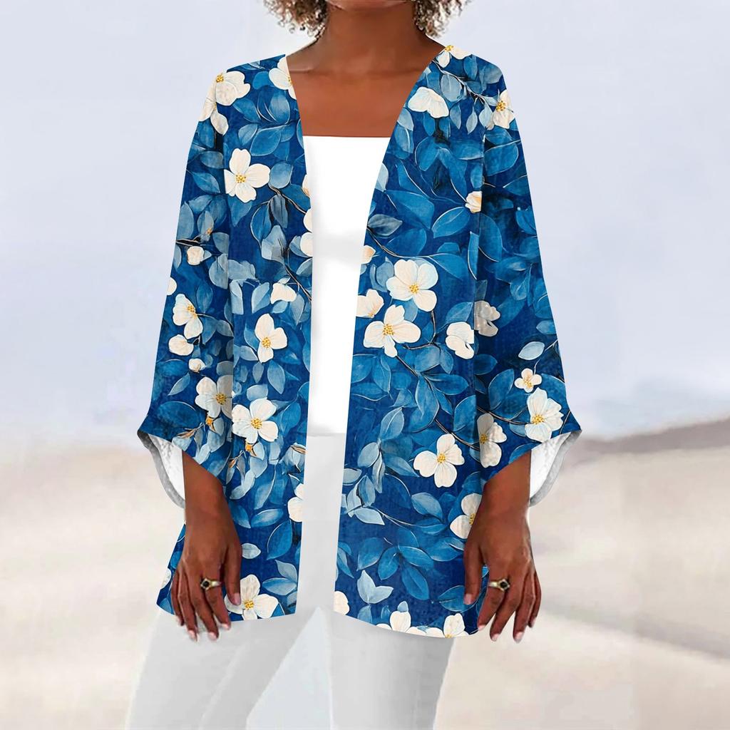 Женская повседневная и модная легкая куртка средней длины с принтом, кардиган, кардиган