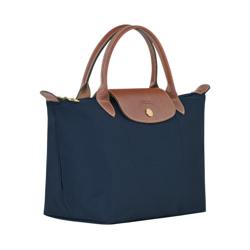 Longchamp Сумка-тоут с короткой ручкой, на молнии и кнопке, женская, темно-синяя 1621089P68