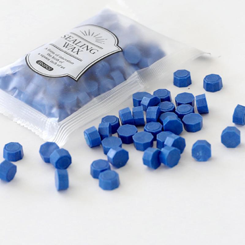 100Pcs/Bag Wax Particles Delicate Fire Lacquer Seal Color Random Colour Macaron Color Bagged Sealing Wax Octagonal Shape
