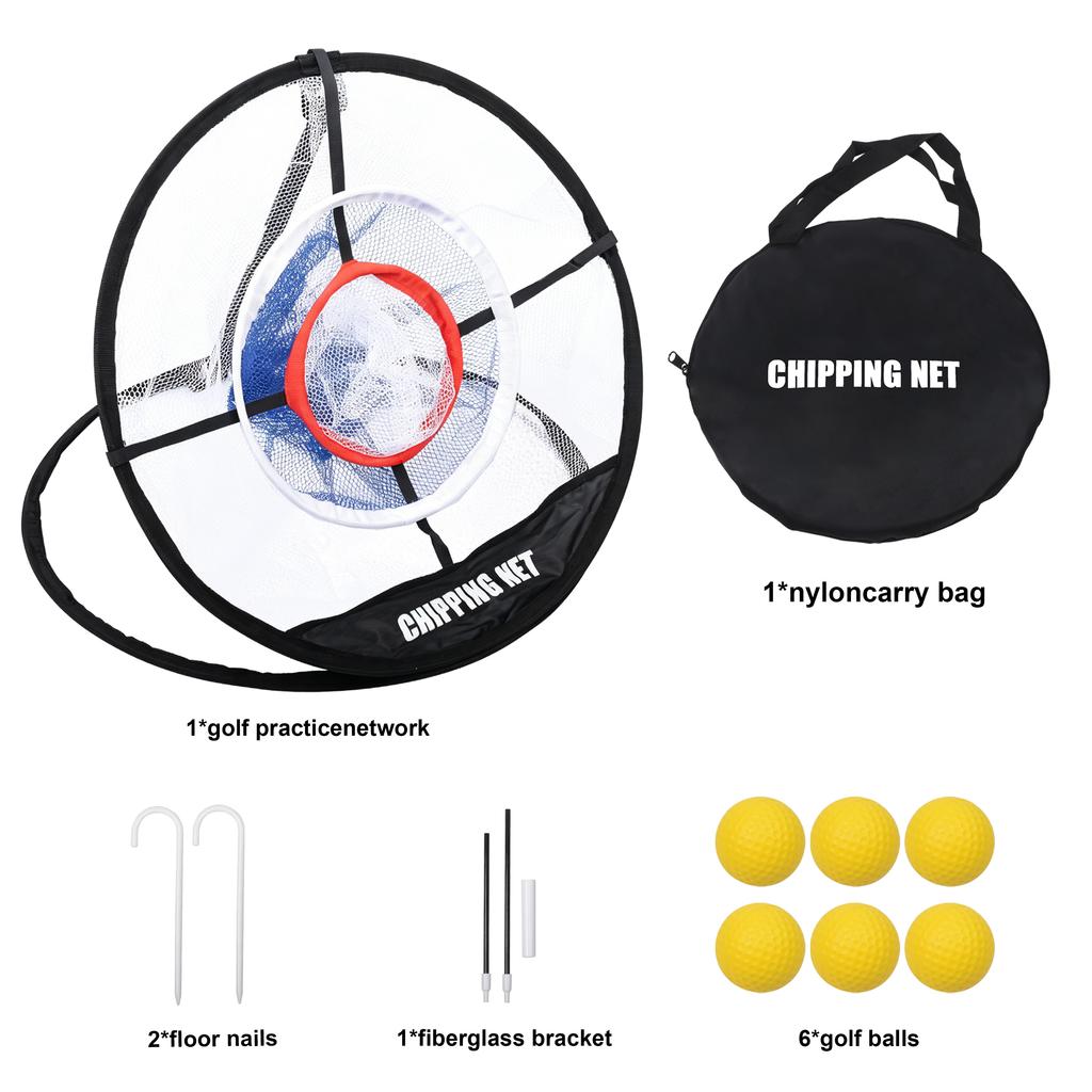 Golf Chipping Net Pop Up Practice Net for Backyard Indoor Training Aid with 6 Soft Balls Portable Golf Accessories 5