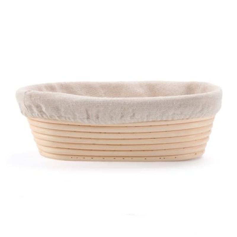 Wicker French Bread Dough Basket with Liner - Sourdough Baker's Tool