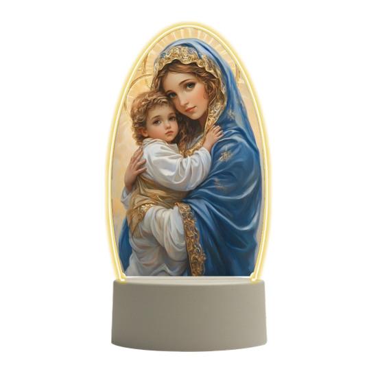 Guadalupe Virgin Prayer Lamp USB Powered Warm Light Soft Glow Catholic Night Light LED Religious