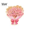 Gift for Flower Lovers Bouquet Brooch Pin Women, Enamel Romantic Jewelry, Durable Boho Style Floral Zinc Alloy Lapel Coats Dresses And Scarves