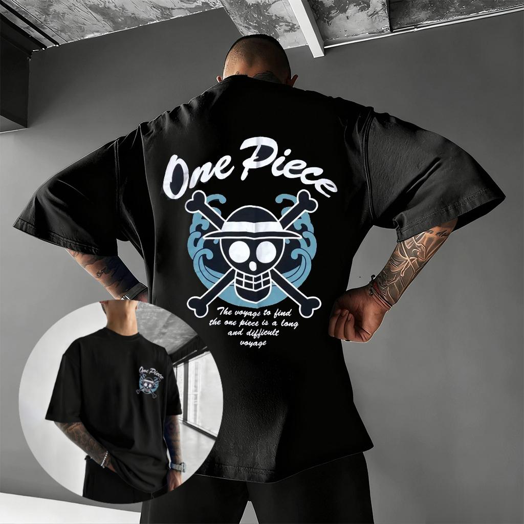 Аниме One Piece Графическая футболка Мужская Женская 2026 Лето Хлопок Короткий рукав Футболка Уличная одежда Повседневный топ Пиратский Череп Соломенная шляпа Луффи