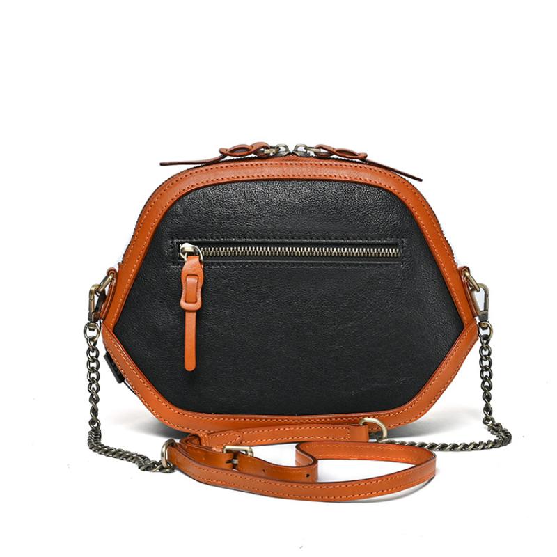 Johnature Vintage Embossed Genuine Leather Shell Bag Women Versatile Natural Real Cowhide Shoulder & Crossbody Bags