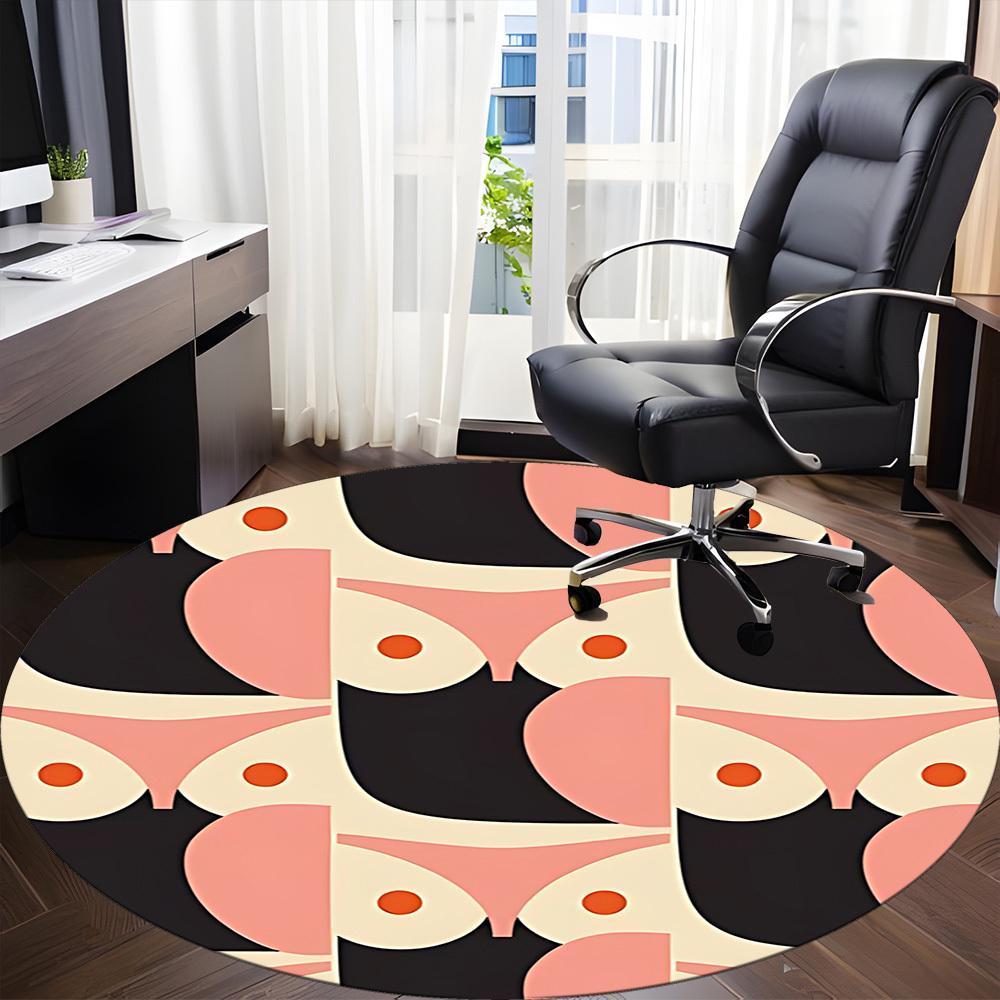 1pc Bust Pattern Office Round Area Rug, Indoor Mat Suitable For Office, Under Office Chairs Bedroom Living Room Home Decor, Room Deco 164