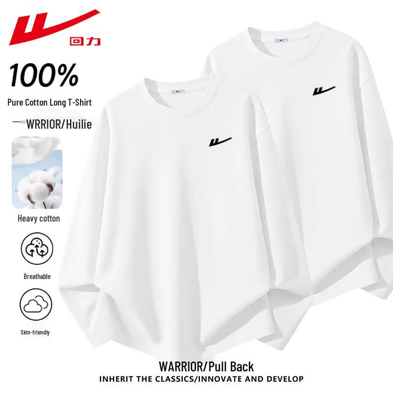 Warrior Men's Breathable Cotton Crew Neck Long-Sleeve T-Shirt