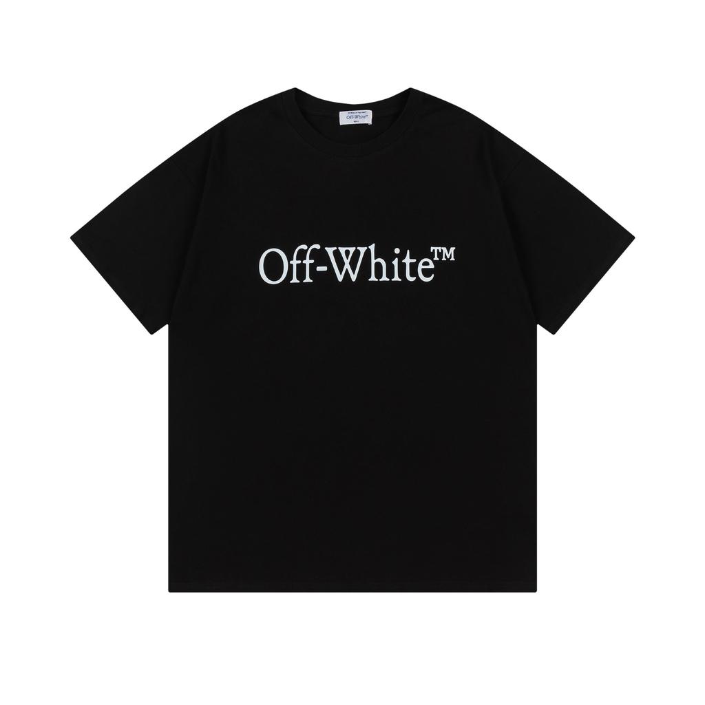 Off-White 2026 Spring/Summer New Large Letter Printed Pattern Round Neck Hooded Short Sleeved Men's and Women's T-shirts