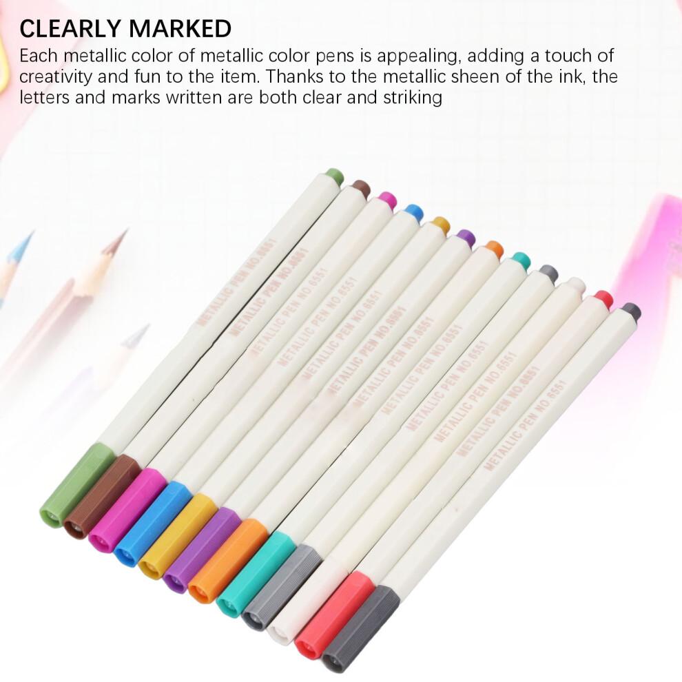 24Pcs Metallic Marker Pens 24 Colors for Art, Scrapbooking, Crafting