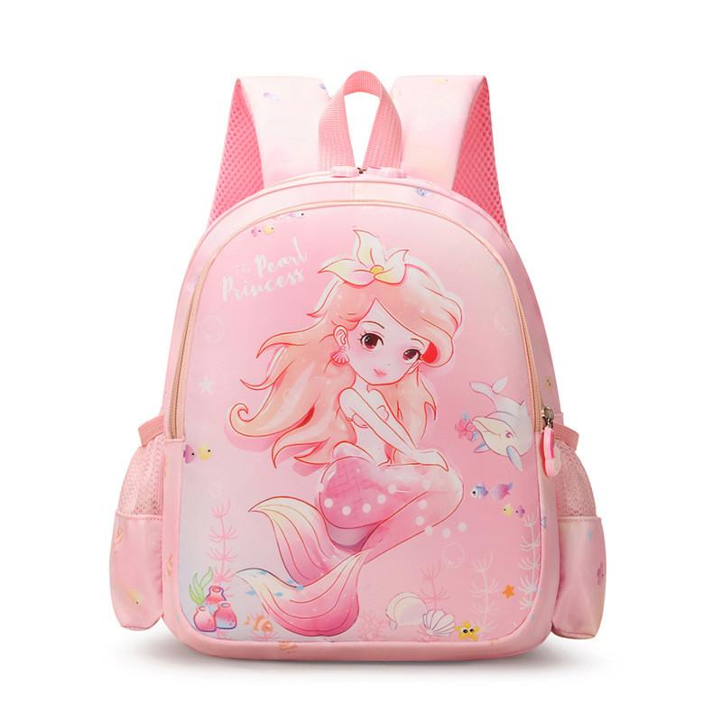 Shell Dolphin Mermaid Backpack Childrens Cartoon Bag Zipper Large Capacity