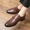 Men's Buckle Leather Shoes One-piece Formal Men's Height Increasing Shoes