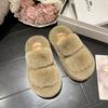 Winter Women Home Indoor Casual Fuzzy Slippers Female Flip Flops Fluffy Shoes Cross Slides Ladies Soft Plush Slippers Size 35-41