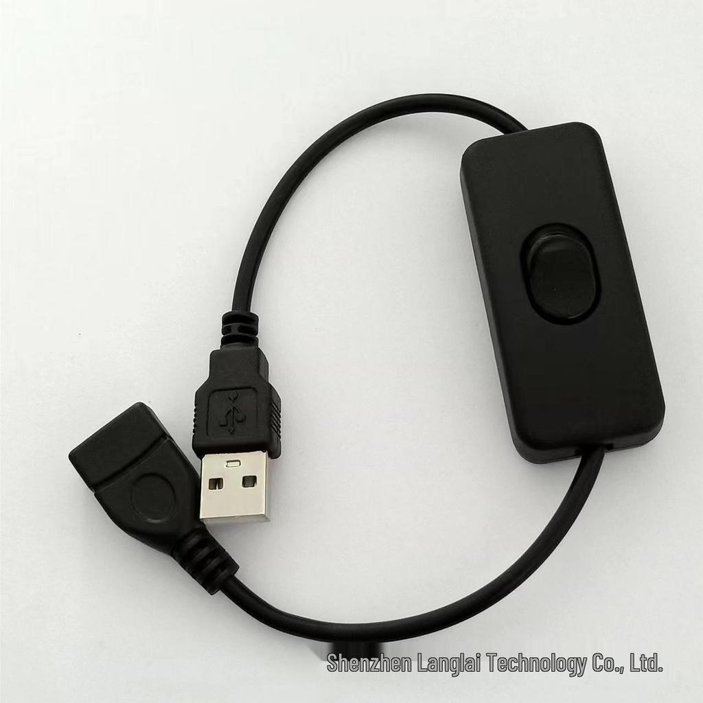 Удлинитель с выключателем питания USB DC5521 - Черный и Белый