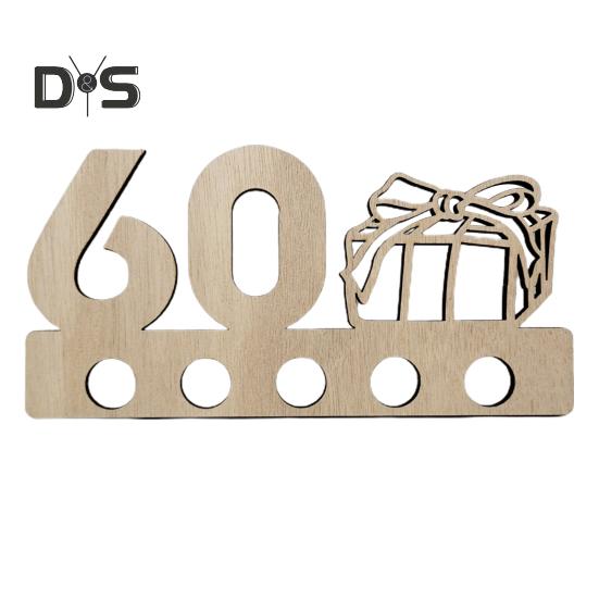 Деревянный держатель для денег на день рождения, 5 отверстий, 18/20/25/30/40/50/60/70-летие, празднование дня рождения, кошелек для денег, украшение для рабочего стола, знак, день рождения, подарок для денег