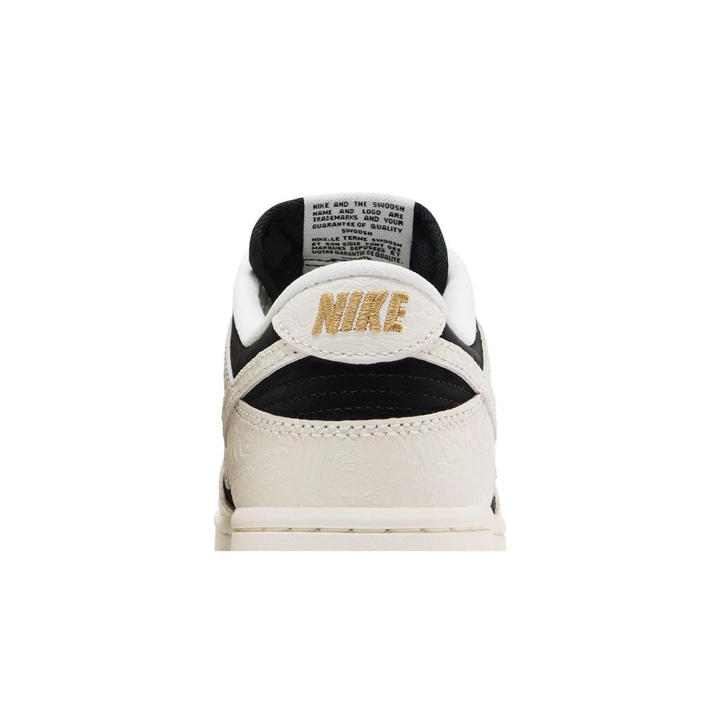 Nike Женские Dunk Low 'Рельефные Черно-Белые' (женские размеры) Черный / Белый (Sail) / Металлический Золотой / Белый (Sail) Кеды для скейтборда IF3944 001